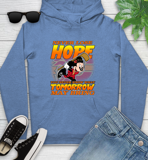 Calgary Flames NHL Hockey ootball Mickey Disney Never Lose Hope Youth Hoodie 13