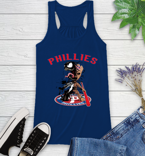 MLB Philadelphia Phillies Baseball Venom Groot Guardians Of The Galaxy Racerback Tank - Image 10