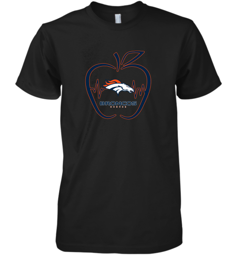 Apple Heartbeat Teacher Symbol Denver Broncos Premium Men's T-Shirt