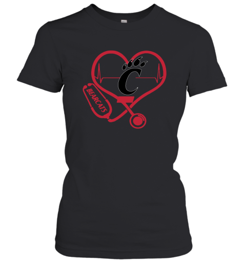 Nurse Loves Cincinnati Bearcats Heartbeat unisex Women T-Shirt