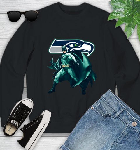 NFL Batman Football Sports Seattle Seahawks Youth Sweatshirt 2