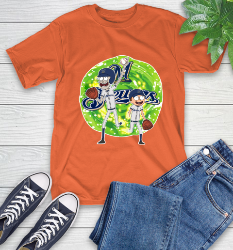 MLB Milwaukee Brewers Rick And Morty Baseball Sports T-Shirt 5