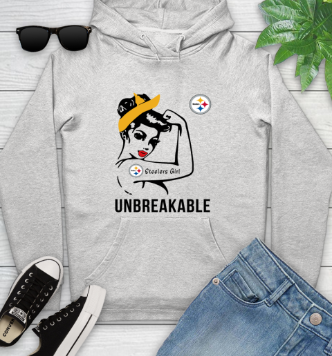 NFL Pittsburgh Steelers Girl Unbreakable Football Sports Youth Hoodie