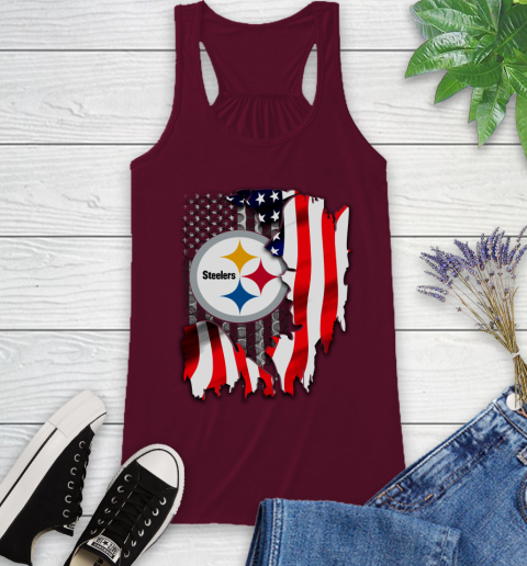 Pittsburgh Steelers NFL Football American Flag Racerback Tank 2