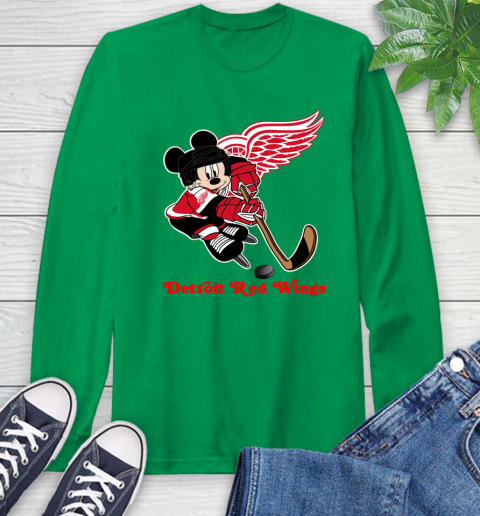 NHL Detroit Red Wings Mickey Mouse Disney Hockey T Shirt Long Sleeve T-Shirt 7