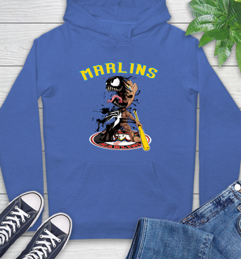 MLB Miami Marlins Baseball Venom Groot Guardians Of The Galaxy Hoodie 9