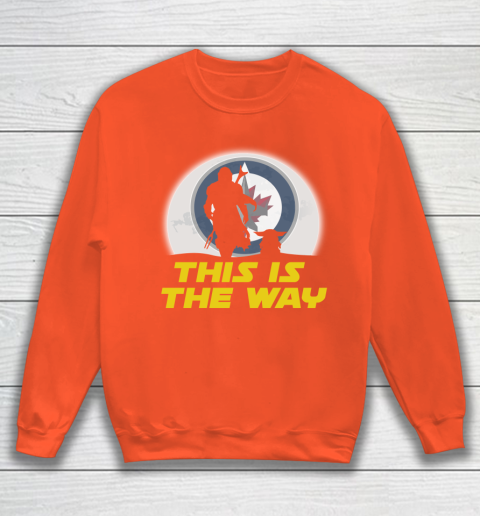 Winnipeg Jets NHL Ice Hockey Star Wars Yoda And Mandalorian This Is The Way Sweatshirt 3