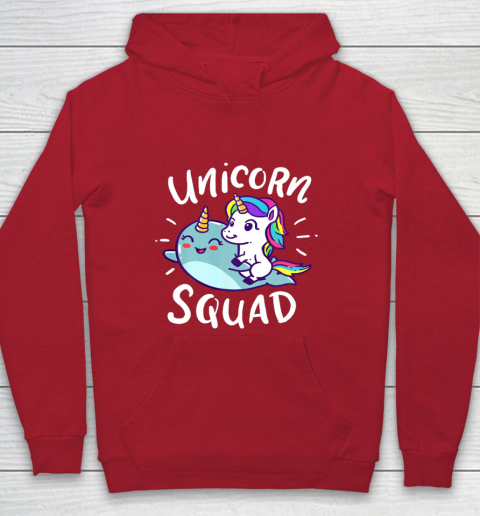 Unicorn Squad Narwhal Funny Cute Birthday Party Present Gift Youth Hoodie 7