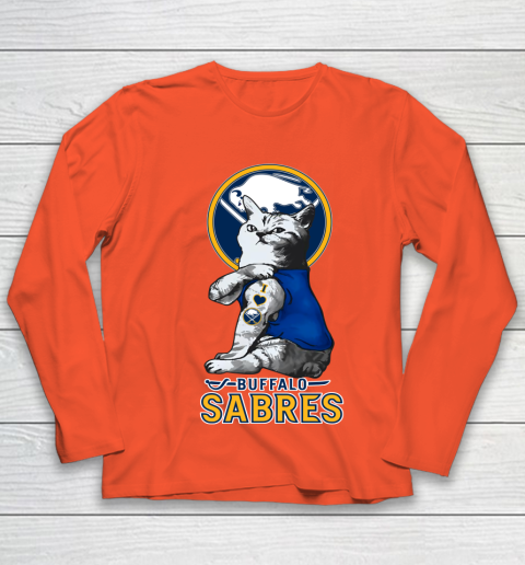 NHL My Cat Loves Buffalo Sabres Hockey Youth Long Sleeve 3