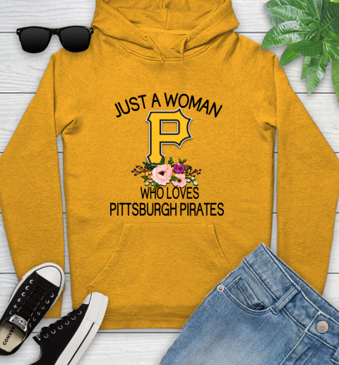 MLB Just A Woman Who Loves Pittsburgh Pirates Baseball Sports Youth Hoodie 2