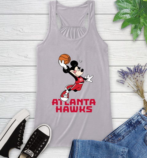 NBA Basketball Atlanta Hawks Cheerful Mickey Mouse Shirt Racerback Tank 5
