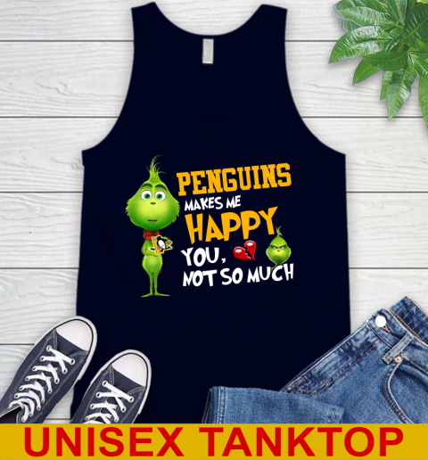 NHL Pittsburgh Penguins Makes Me Happy You Not So Much Grinch Hockey Sports Tank Top 2