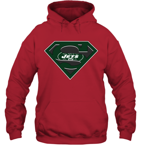 NFL New York Jets LOGO Superman t3tf nfl new york jets logo superman hoodie 23 front red