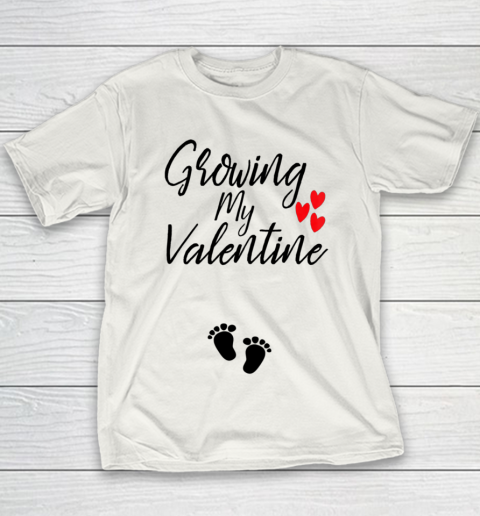 Womens Growing My Valentine Great Family Gift Youth T-Shirt
