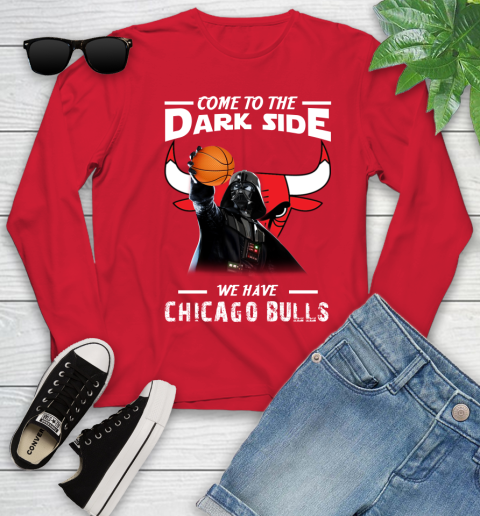 NBA Come To The Dark Side We Have Chicago Bulls Star Wars Darth Vader Basketball Youth Long Sleeve 11