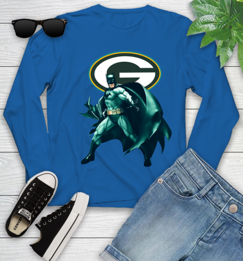 NFL Batman Football Sports Green Bay Packers Youth Long Sleeve 9