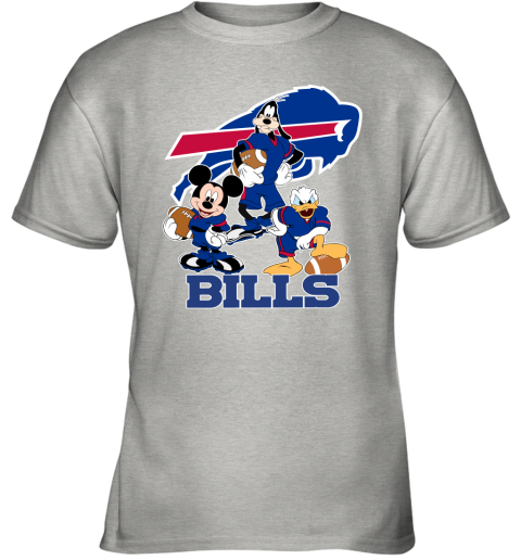 Mickey Donald Goofy The Three Buffalo Bills Football Youth T-Shirt 