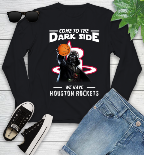 NBA Come To The Dark Side We Have Houston Rockets Star Wars Darth Vader Basketball Youth Long Sleeve