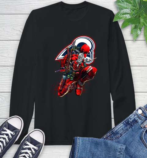 NFL Deadpool Marvel Comics Sports Football Los Angeles Rams Long Sleeve T-Shirt 2
