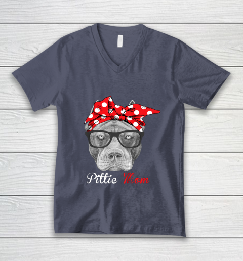 Dog Mom Shirt Pittie Mom Shirt for Pitbull Dog Lovers Mothers Day V-Neck T-Shirt 7