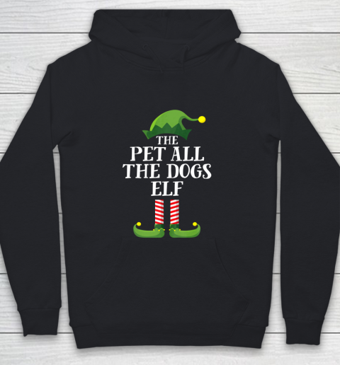 Pet All The Dogs Elf Matching Family Group Christmas Pajama Youth Hoodie