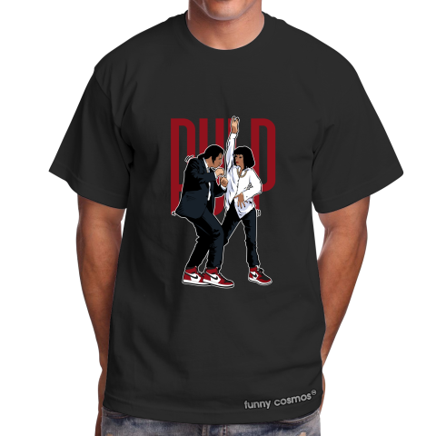 Air Jordan 1 Chicago Matching Sneaker Tshirt Pulp Fiction Dance Red and White Jordan Tshirt