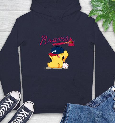 MLB Pikachu Baseball Sports Atlanta Braves Hoodie 5 MLB Pikachu Baseball Sports Atlanta Braves Hoodie - Image 5