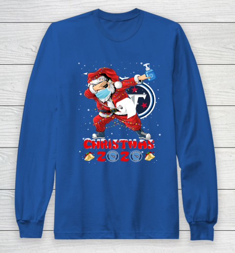 Tennessee Titans Funny Santa Claus Dabbing Christmas 2020 NFL Long Sleeve T-Shirt 6