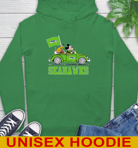 NFL Football Seattle Seahawks Pluto Mickey Driving Disney Shirt Hoodie 8