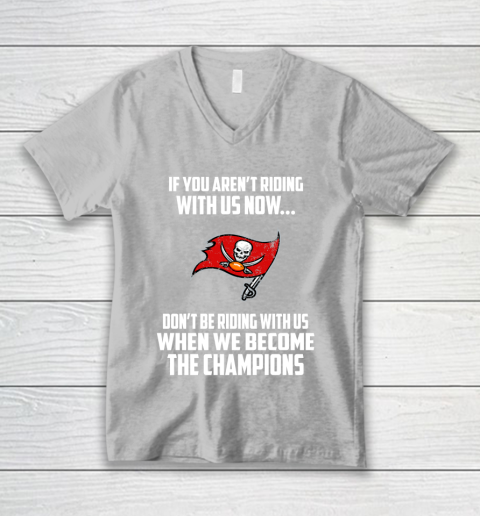 NFL Tampa Bay Buccaneers Football We Become The Champions V-Neck T-Shirt 3