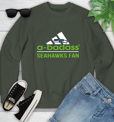 Seattle Seahawks NFL Football A Badass Adidas Adoring Fan Sports Youth Sweatshirt 9