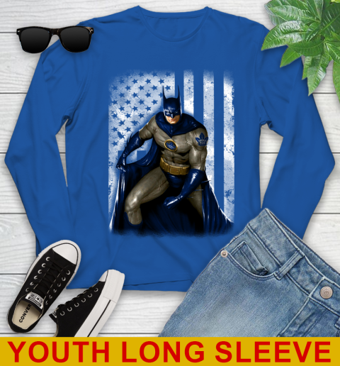 Toronto Maple Leafs NHL Hockey Batman DC American Flag Shirt Youth Long Sleeve 10
