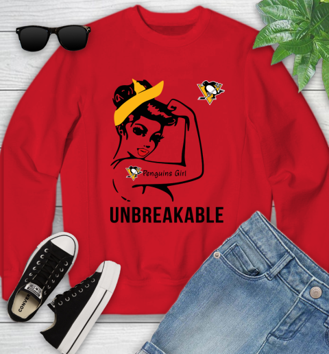 NHL Pittsburgh Penguins Girl Unbreakable Hockey Sports Youth Sweatshirt 5