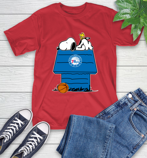 Philadelphia 76ers NBA Basketball Snoopy Woodstock The Peanuts Movie T-Shirt 10