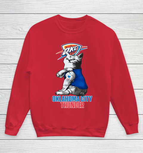NBA Basketball My Cat Loves Oklahoma City Thunder Youth Sweatshirt 7