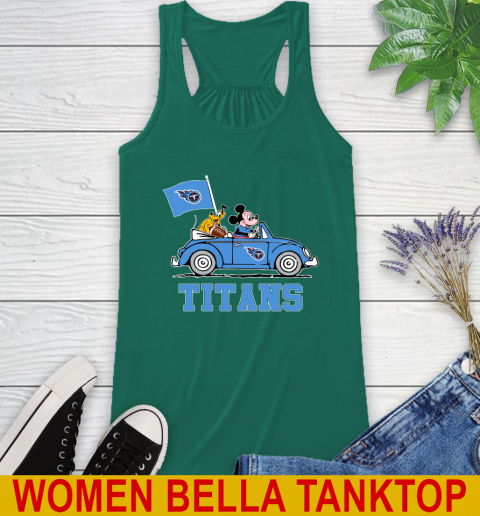 NFL Football Tennessee Titans Pluto Mickey Driving Disney Shirt Racerback Tank 7