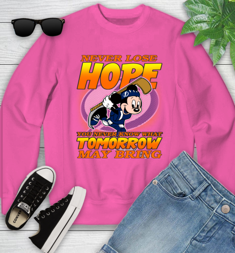 Tampa Bay Lightning NHL Hockey ootball Mickey Disney Never Lose Hope Youth Sweatshirt 6