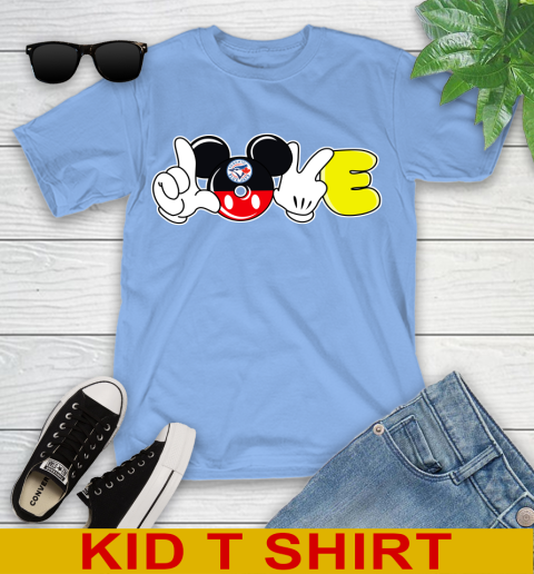 Toronto Blue Jays MLB Baseball Love Mickey Disney Sports Youth T-Shirt 11