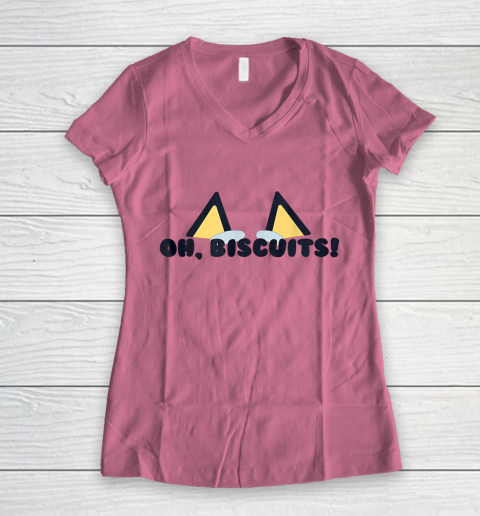 Blueys Oh Biscuits Mums Dad Cartoon Mothers Women's V-Neck T-Shirt 7