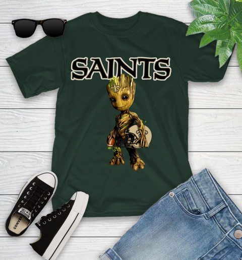 New Orleans Saints NFL Football Groot Marvel Guardians Of The Galaxy Youth T-Shirt 5