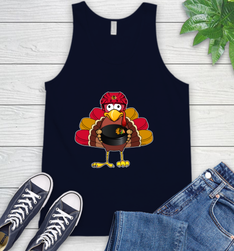 Chicago Blackhawks Turkey Thanksgiving Day Tank Top 3