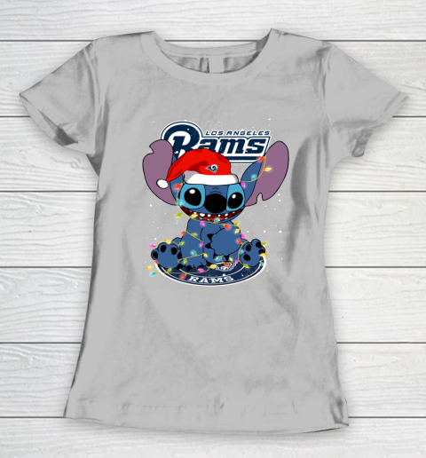 Los Angeles Rams NFL Football noel stitch Christmas Women's T-Shirt 3