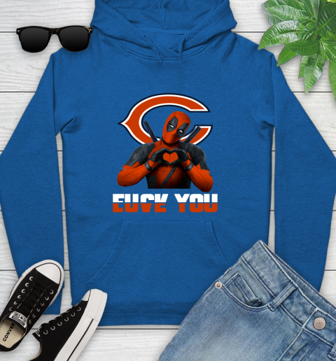 NHL Chicago Bears Deadpool Love You Fuck You Football Sports Youth Hoodie 11