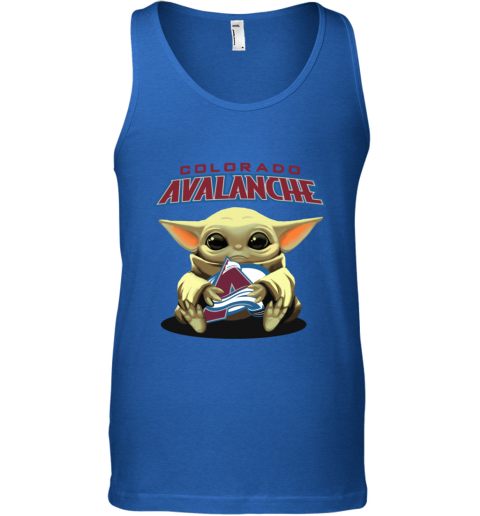 7lry baby yoda hugs the colorado avalanche unisex tank 17 front royal