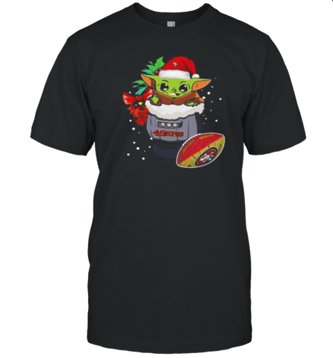 San Francisco 49ers Baby Yoda Merry Christmas 2024 T-Shirt