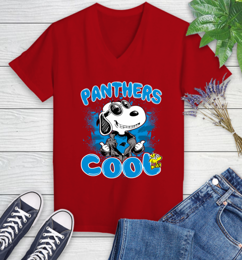 NFL Football Carolina Panthers Cool Snoopy Shirt Women's V-Neck T-Shirt 8