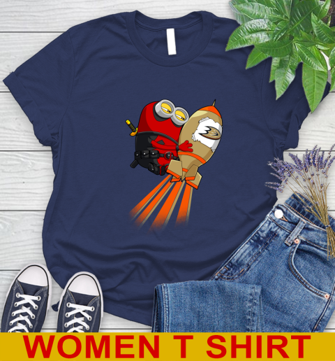 NHL Hockey Anaheim Ducks Deadpool Minion Marvel Shirt Women's T-Shirt 12