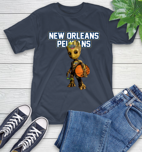 New Orleans Pelicans NBA Basketball Groot Marvel Guardians Of The Galaxy T-Shirt 4