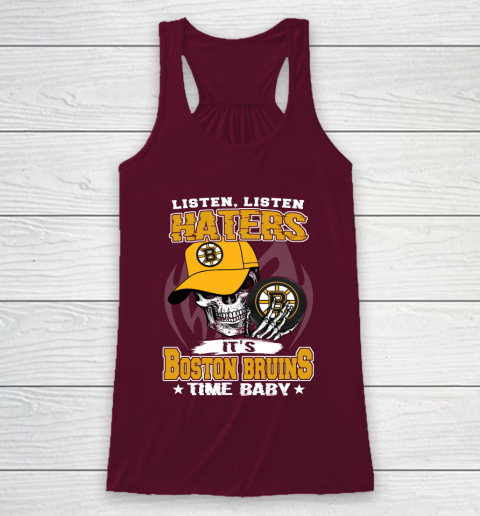 Listen Haters It is BRUINS Time Baby NHL Racerback Tank 2