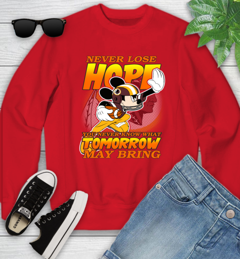 Washington Redskins NFL Football Mickey Disney Never Lose Hope Youth Sweatshirt 8